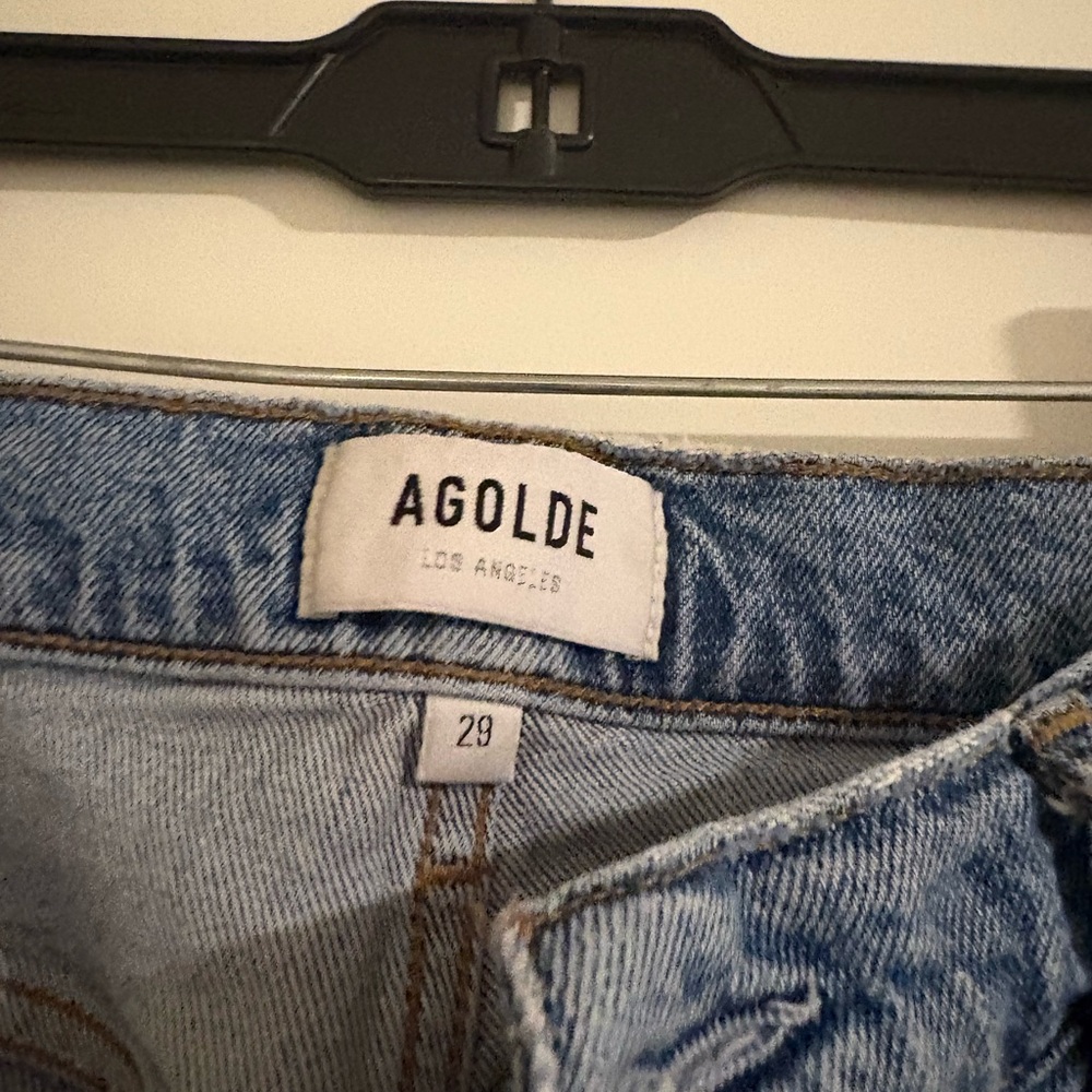 Agolde Riley High Rise Straight Crop Jeans - Blue - Picture 6 of 6